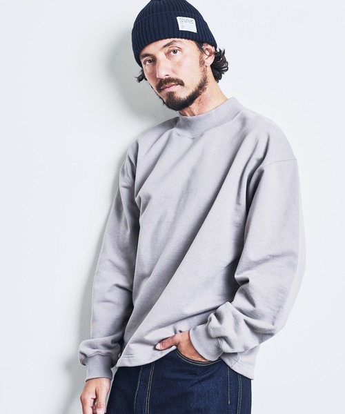 Magine（マージン）の「URAKE MOCK NECK SWEAT:裏毛 モックネック スウェット ロングスリーブ 23SS（スウェット・メンズ・グレー/グレイッシュベージュ/ブラック/オリーブ・44/46/48）」の15枚目の写真