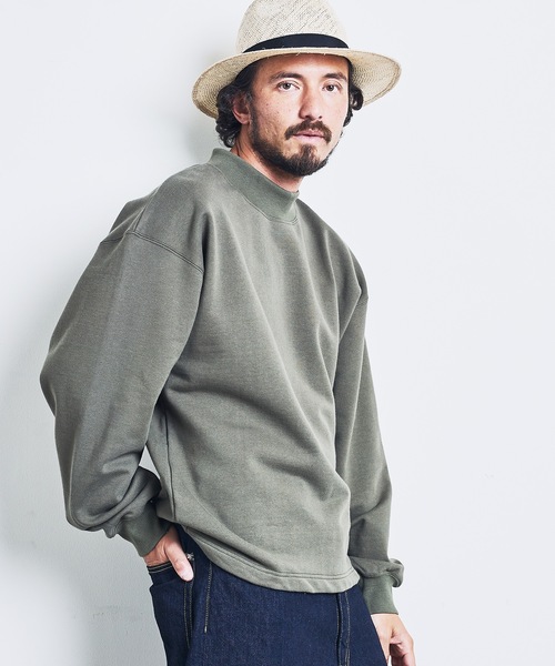 Magine（マージン）の「URAKE MOCK NECK SWEAT:裏毛 モックネック スウェット ロングスリーブ 23SS（スウェット・メンズ・グレー/グレイッシュベージュ/ブラック/オリーブ・44/46/48）」の16枚目の写真