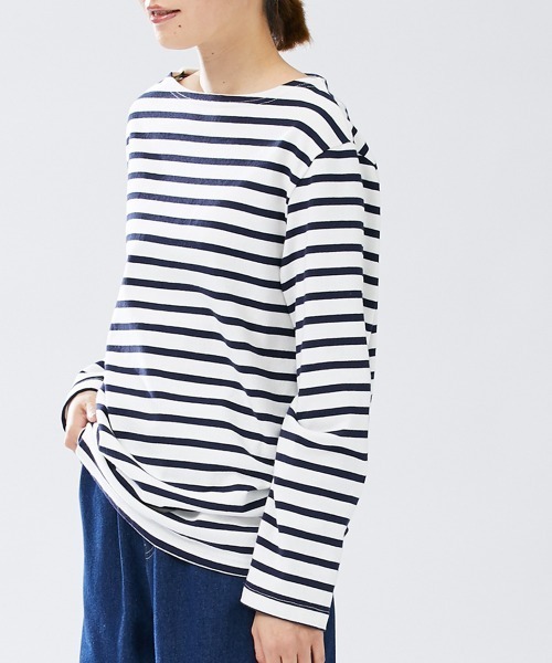 Le temps riche(ルタンリッシュ)の「バスクボーダーロングスリーブTシャツ<Le temps riche>(Tシャツ/カットソー・レディース・ホワイト×ブルー/ホワイト×ネイビー/ホワイト×レッド・M/L/LL)」の3枚目の写真