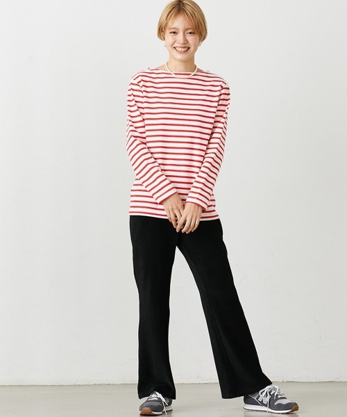 Le temps riche(ルタンリッシュ)の「バスクボーダーロングスリーブTシャツ<Le temps riche>(Tシャツ/カットソー・レディース・ホワイト×ブルー/ホワイト×ネイビー/ホワイト×レッド・M/L/LL)」の6枚目の写真