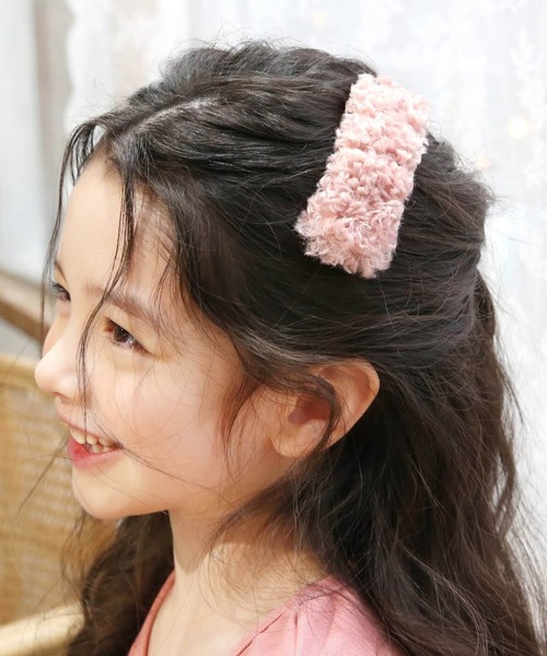 セール】フラッフィー パッチン留め もこもこ 可愛い ふわふわ ピンク