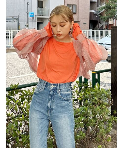 MURUA(ムルーア)の「シアーシャイニーボリュームシャツ(シャツ/ブラウス・レディース・ホワイト/グレー/ブラック/ピンク/ブルー/ブラウン・FREE)」の19枚目の写真