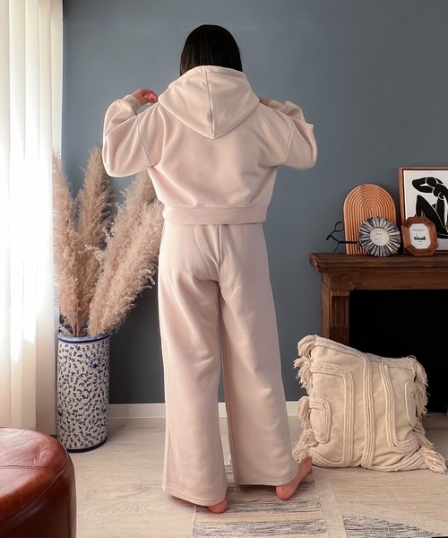 Mysa&Liina(ミーサリーナ)の「yuririn*コラボ パーカー×ロングパンツセット(ルームウェア/パジャマ・レディース・チャコールグレー/ピンクベージュ/サックスブルー/ベージュ・M/L)」の11枚目の写真