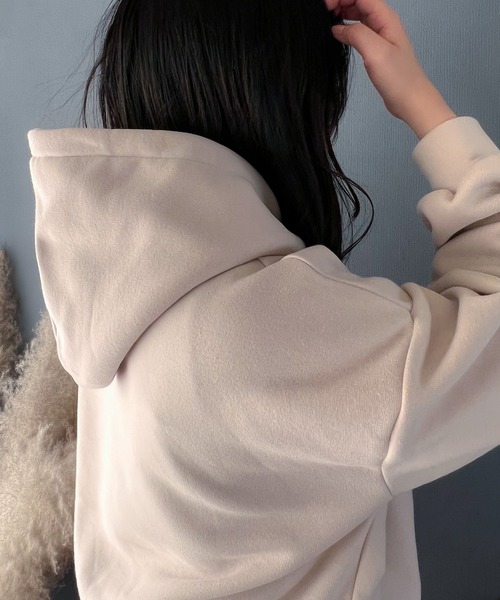 Mysa&Liina(ミーサリーナ)の「yuririn*コラボ パーカー×ロングパンツセット(ルームウェア/パジャマ・レディース・チャコールグレー/ピンクベージュ/サックスブルー/ベージュ・M/L)」の8枚目の写真