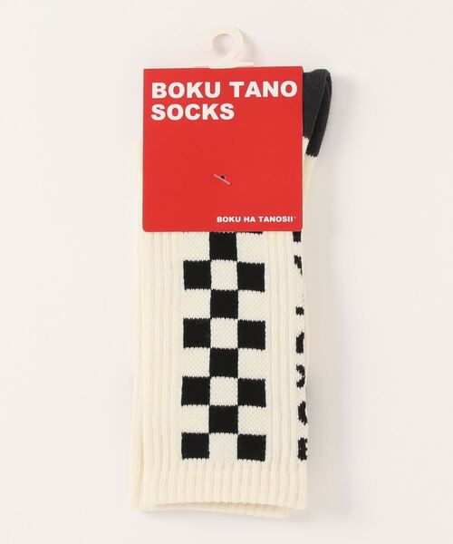 BOKU HA TANOSII（ボク　ハ　タノシイ）の「【BOKU HA TANOSII】チェッカーソックス/kids19-21cm（ソックス/靴下・キッズ・ブラック/グリーン/パープル・19-21cm）」の8枚目の写真