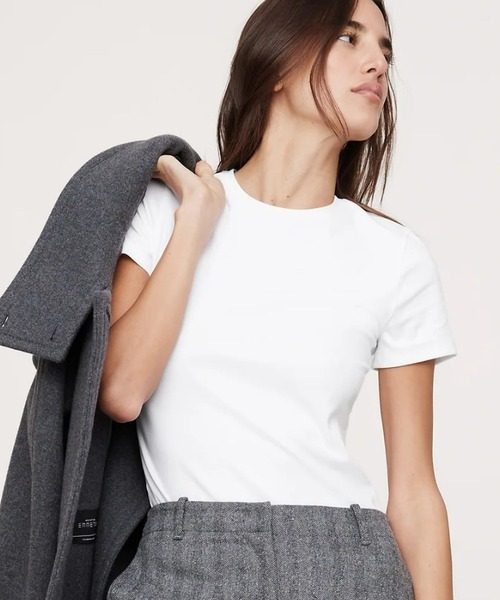 Banana Republic（バナナリパブリック）の「シュランケン Tシャツ（Tシャツ/カットソー・レディース・ホワイト/ブラック・S/M/L/XS）」の2枚目の写真