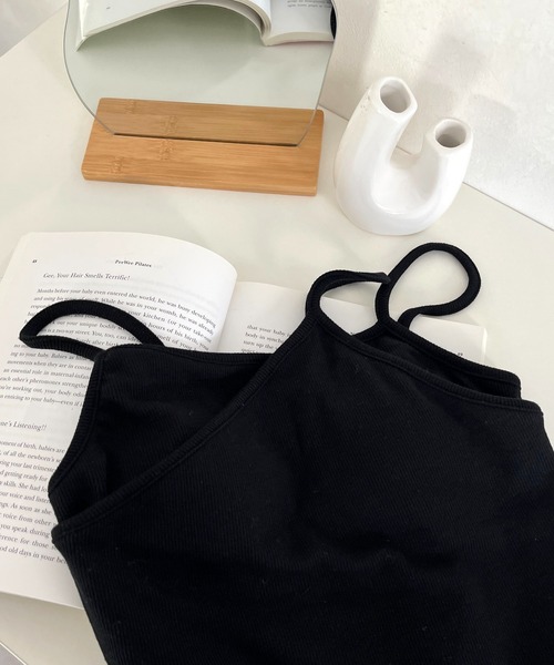 prose verse（プロズヴェール）の「アシメレイヤードカップ付きキャミ（キャミソール・レディース・ブラック/オフホワイト・ﾌﾘ-）」の2枚目の写真