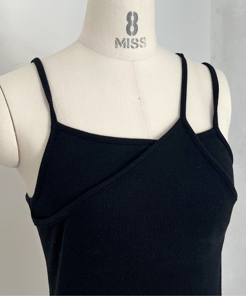 prose verse（プロズヴェール）の「アシメレイヤードカップ付きキャミ（キャミソール・レディース・ブラック/オフホワイト・ﾌﾘ-）」の9枚目の写真