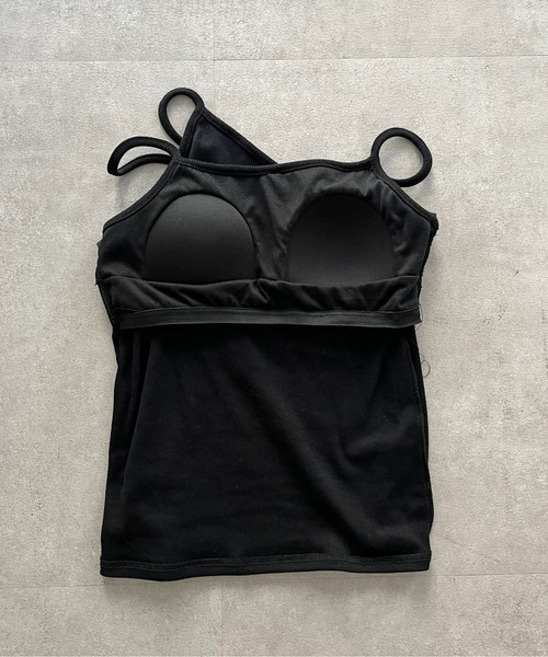 prose verse（プロズヴェール）の「アシメレイヤードカップ付きキャミ（キャミソール・レディース・ブラック/オフホワイト・ﾌﾘ-）」の12枚目の写真