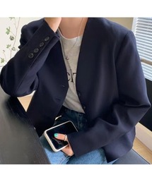 FRP（エフアールピー）の「ノーカラージャケット（ノーカラージャケット・メンズ・ブルー系）」