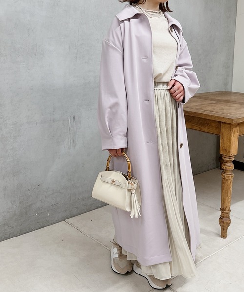 un dix cors（アンディコール）の「スタンドカラートレンチコート（トレンチコート・レディース・ピンク/ベージュ/ネイビー・FREE）」の8枚目の写真