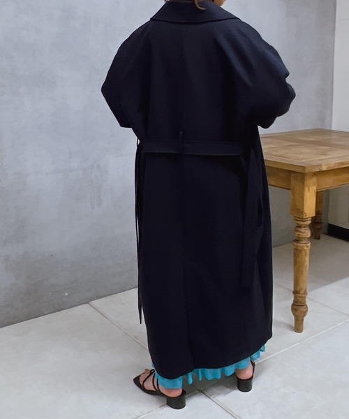 un dix cors（アンディコール）の「スタンドカラートレンチコート（トレンチコート・レディース・ピンク/ベージュ/ネイビー・FREE）」の4枚目の写真