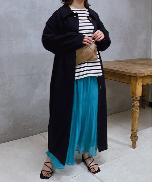 un dix cors（アンディコール）の「スタンドカラートレンチコート（トレンチコート・レディース・ピンク/ベージュ/ネイビー・FREE）」の12枚目の写真