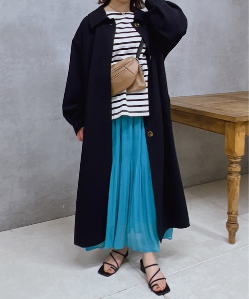 un dix cors（アンディコール）の「スタンドカラートレンチコート（トレンチコート・レディース・ピンク/ベージュ/ネイビー・FREE）」の5枚目の写真