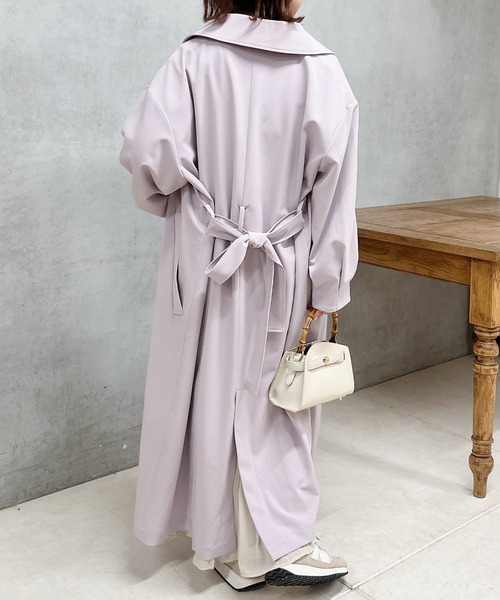 un dix cors（アンディコール）の「スタンドカラートレンチコート（トレンチコート・レディース・ピンク/ベージュ/ネイビー・FREE）」の14枚目の写真