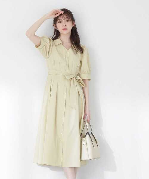 Proportion Body Dressing❤︎プリーツ切替フレアワンピース セール】デザインフレアーギャザーワンピース / 1214240003