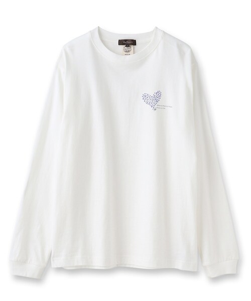 Reflect(リフレクト)の「【WORLD for the World/洗える】ハートロングスリーブTシャツ(Tシャツ/カットソー・レディース・ブラック/ライトパープル・09)」の3枚目の写真