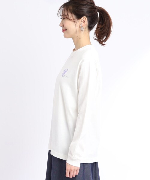 Reflect(リフレクト)の「【WORLD for the World/洗える】ハートロングスリーブTシャツ(Tシャツ/カットソー・レディース・ブラック/ライトパープル・09)」の5枚目の写真