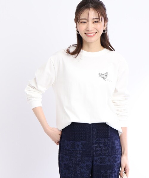 Reflect(リフレクト)の「【WORLD for the World/洗える】ハートロングスリーブTシャツ(Tシャツ/カットソー・レディース・ブラック/ライトパープル・09)」の11枚目の写真