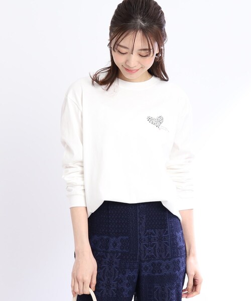 Reflect(リフレクト)の「【WORLD for the World/洗える】ハートロングスリーブTシャツ(Tシャツ/カットソー・レディース・ブラック/ライトパープル・09)」の12枚目の写真