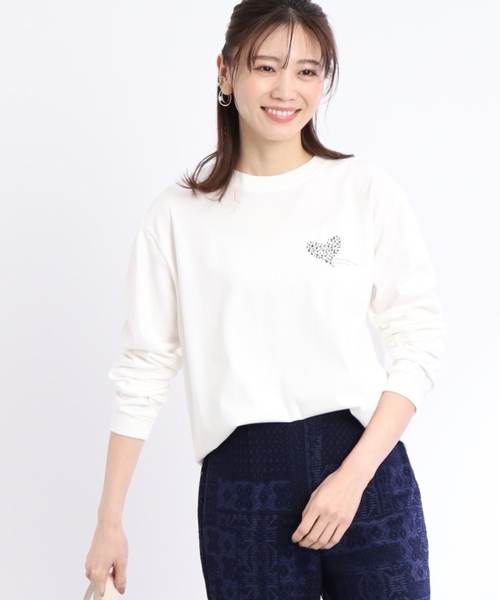 Reflect(リフレクト)の「【WORLD for the World/洗える】ハートロングスリーブTシャツ(Tシャツ/カットソー・レディース・ブラック/ライトパープル・09)」の13枚目の写真