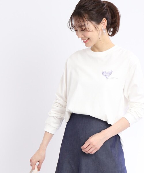 Reflect(リフレクト)の「【WORLD for the World/洗える】ハートロングスリーブTシャツ(Tシャツ/カットソー・レディース・ブラック/ライトパープル・09)」の16枚目の写真