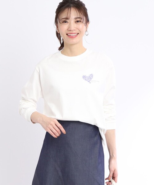 Reflect(リフレクト)の「【WORLD for the World/洗える】ハートロングスリーブTシャツ(Tシャツ/カットソー・レディース・ブラック/ライトパープル・09)」の17枚目の写真