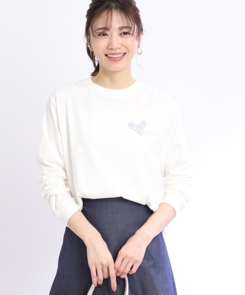 Reflect(リフレクト)の「【WORLD for the World/洗える】ハートロングスリーブTシャツ(Tシャツ/カットソー・レディース・ブラック/ライトパープル・09)」の18枚目の写真