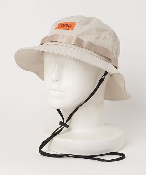 UNIVERSAL OVERALL（ユニバーサルオーバーオール）の「UNIVERSAL OVERALL/ユニバーサルオーバーオール Cotton Safari Hat/コットン サファリハット/アドベンチャーハット/バケットハット/ワンポイントロゴハット（ハット・メンズ・ブラック/ダークグリーン/アイボリー・FREE）」の7枚目の写真