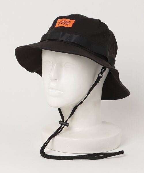 UNIVERSAL OVERALL（ユニバーサルオーバーオール）の「UNIVERSAL OVERALL/ユニバーサルオーバーオール Cotton Safari Hat/コットン サファリハット/アドベンチャーハット/バケットハット/ワンポイントロゴハット（ハット・メンズ・ブラック/ダークグリーン/アイボリー・FREE）」の10枚目の写真