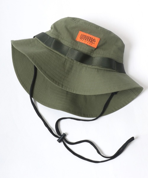 UNIVERSAL OVERALL（ユニバーサルオーバーオール）の「UNIVERSAL OVERALL/ユニバーサルオーバーオール Cotton Safari Hat/コットン サファリハット/アドベンチャーハット/バケットハット/ワンポイントロゴハット（ハット・メンズ・ブラック/ダークグリーン/アイボリー・FREE）」の18枚目の写真
