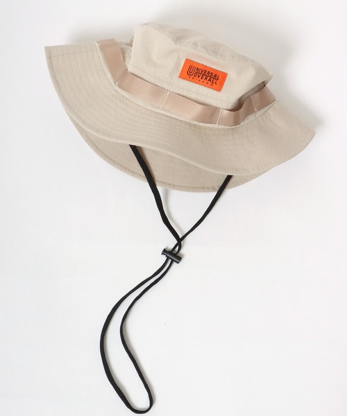 UNIVERSAL OVERALL（ユニバーサルオーバーオール）の「UNIVERSAL OVERALL/ユニバーサルオーバーオール Cotton Safari Hat/コットン サファリハット/アドベンチャーハット/バケットハット/ワンポイントロゴハット（ハット・メンズ・ブラック/ダークグリーン/アイボリー・FREE）」の19枚目の写真