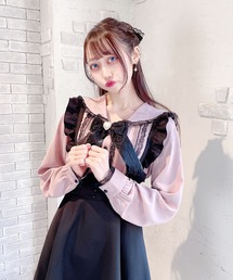 プリーツ襟セーラーブラウス
