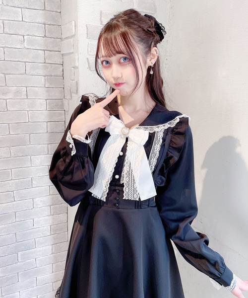 MA*RS（アメーバーマーズ）の「プリーツ襟セーラーブラウス（シャツ/ブラウス・レディース・ホワイト/ブラック/ピンク・FREE）」の14枚目の写真