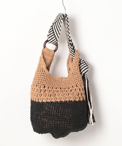 Chez toi（シェトワ）の「メッシュテープハンドルワンショルBAG（ショルダーバッグ・レディース・ブルー/ベージュ/ブラック・FREE）」の5枚目の写真