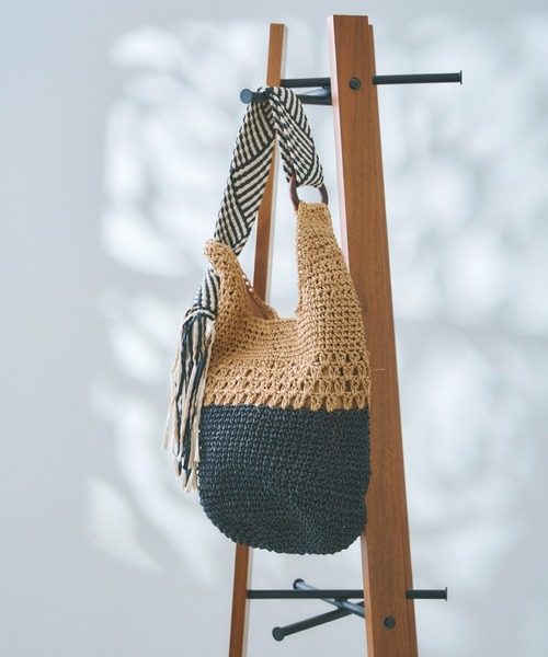 Chez toi（シェトワ）の「メッシュテープハンドルワンショルBAG（ショルダーバッグ・レディース・ブルー/ベージュ/ブラック・FREE）」の2枚目の写真