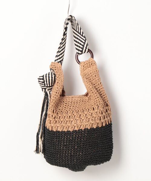 Chez toi（シェトワ）の「メッシュテープハンドルワンショルBAG（ショルダーバッグ・レディース・ブルー/ベージュ/ブラック・FREE）」の7枚目の写真
