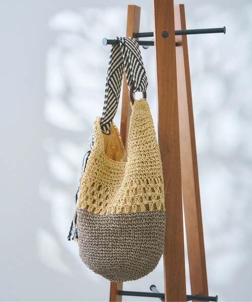 Chez toi（シェトワ）の「メッシュテープハンドルワンショルBAG（ショルダーバッグ・レディース・ブルー/ベージュ/ブラック・FREE）」の4枚目の写真