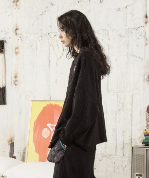 STOF(ストフ)の「STOF/ストフ/Queen Save The Woven Pullover(スウェット・メンズ・ブラック/カーキ・MEDIUM/SMALL)」の7枚目の写真