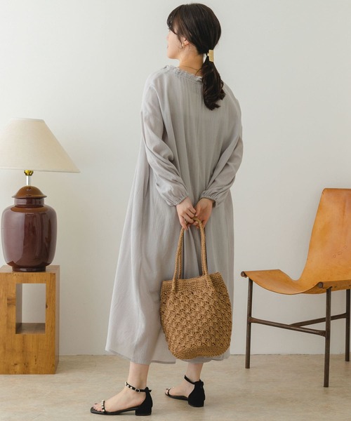 RODE SKO(ロデスコ)の「ペーパーショルダートートバッグ(かごバッグ・レディース・グレー/ナチュラル/カーキ・ONE)」の10枚目の写真