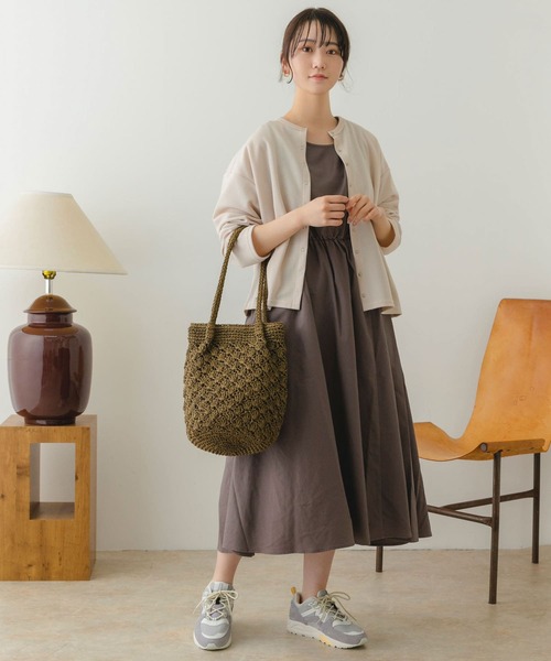 RODE SKO(ロデスコ)の「ペーパーショルダートートバッグ(かごバッグ・レディース・グレー/ナチュラル/カーキ・ONE)」の16枚目の写真