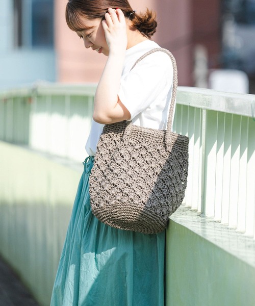 RODE SKO(ロデスコ)の「ペーパーショルダートートバッグ(かごバッグ・レディース・グレー/ナチュラル/カーキ・ONE)」の18枚目の写真