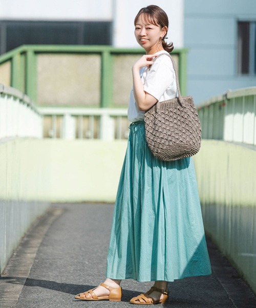 RODE SKO(ロデスコ)の「ペーパーショルダートートバッグ(かごバッグ・レディース・グレー/ナチュラル/カーキ・ONE)」の19枚目の写真