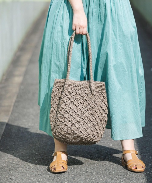 RODE SKO(ロデスコ)の「ペーパーショルダートートバッグ(かごバッグ・レディース・グレー/ナチュラル/カーキ・ONE)」の22枚目の写真