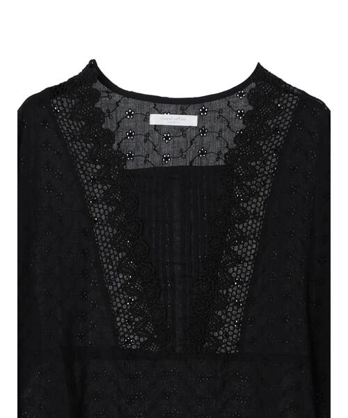 Green　Parks（グリーンパークス）の「I　胸元レース7分袖ワンピース（ワンピース・レディース・ブラック/オフホワイト・FREE）」の17枚目の写真