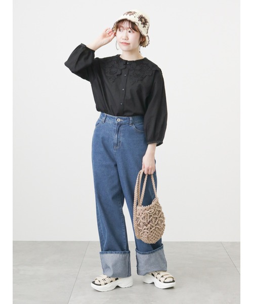 ehka sopo（エヘカソポ）の「レース襟ブラウス（シャツ/ブラウス・レディース・ブラック/オフホワイト/キナリ・ﾌﾘ-）」の5枚目の写真