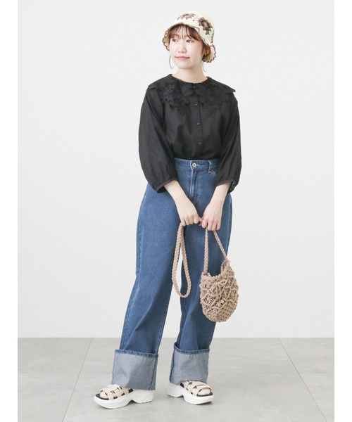 ehka sopo（エヘカソポ）の「レース襟ブラウス（シャツ/ブラウス・レディース・ブラック/オフホワイト/キナリ・ﾌﾘ-）」の6枚目の写真