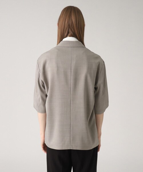 tk.TAKEO KIKUCHI(ティーケータケオキクチ)の「◆テックリネンシャンブレー半袖ダブルジャケット(テーラードジャケット・メンズ・ネイビー/ベージュ/ブラック・02/03)」の10枚目の写真