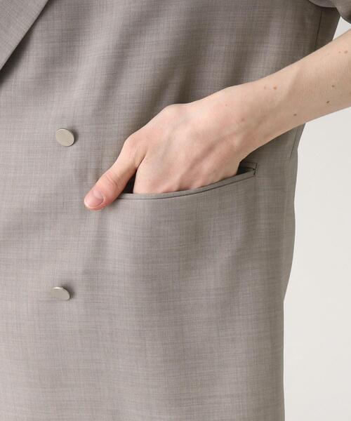 tk.TAKEO KIKUCHI(ティーケータケオキクチ)の「◆テックリネンシャンブレー半袖ダブルジャケット(テーラードジャケット・メンズ・ネイビー/ベージュ/ブラック・02/03)」の16枚目の写真