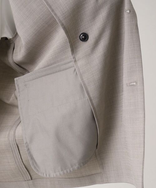 tk.TAKEO KIKUCHI(ティーケータケオキクチ)の「◆テックリネンシャンブレー半袖ダブルジャケット(テーラードジャケット・メンズ・ネイビー/ベージュ/ブラック・02/03)」の21枚目の写真